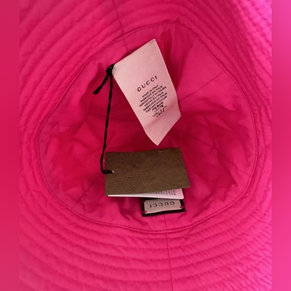 Gucci Double G Logo Cloche Bucket Hat Pink Size M - Picture 4 of 6